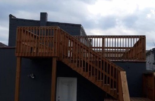Tell City Apartment | Totally renovated Tell City IN apartment with huge deck above a wine room