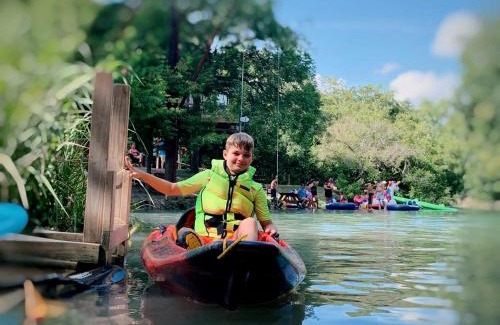 Seguin Other | Tranquil Family Vacation by a Creek: Luxury Tented Cabin in Seguin, Texas