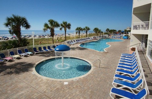 Atlantic Beach Condo | Tropical oceanfront resort with shops, restaurants, pools, lazy river--paradise!