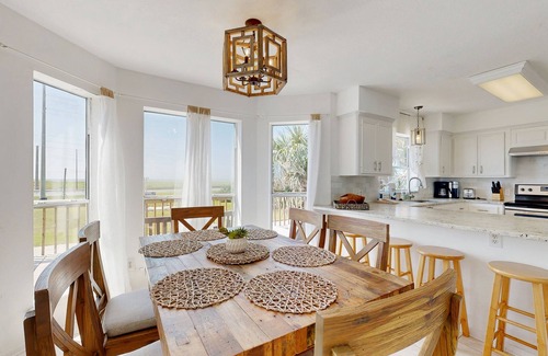 Pointe San Luis House | Two-story Gulf view retreat with furnished deck, washer/dryer, central AC