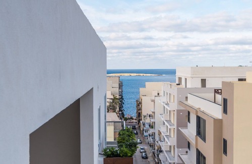 Bugibba Apartment | Unique Penthouse with Hot Tub (SPA/Jacuzzi) in Bugibba, 1 bedroom with nice view