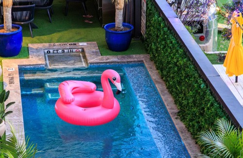 East Cesar Chavez House | Units 1+2 Inn Cahoots on 6th: 10BR/26Bed - Pool,Roofdeck, Garden Bars, Walk To Everything!