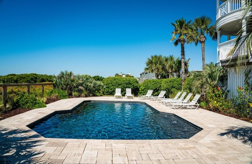 Isle of Palms House | Upscale Oceanfront Home + Private Pool + Family Friendly