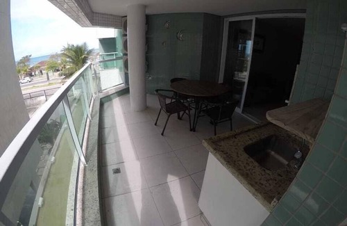 Praia Grande Apartment | very beautiful apartment with excellent sea view, with hot and cold pools.