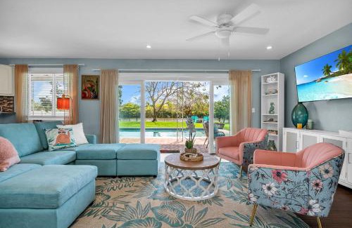 West Palm Beach Villa | Vibrant Pool Home! Kayak, Firepit & Playground!