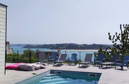 Locquirec Villa | Villa 8 persons Exceptional Sea View, Heated swimming pool + spa, Beach at 250m
