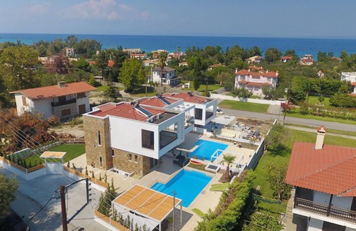 Pefkochori Villa | Villa Douglas - Private Pool, BBQ, 4 Bdrms, View