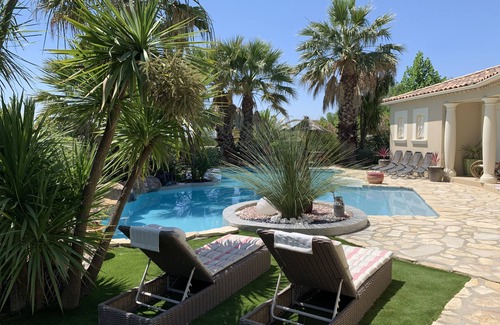 Saint-Genies-de-Fontedit Villa | VILLA KABEN Superb prestige villa 4*, heated pool, sauna, jacuzzi