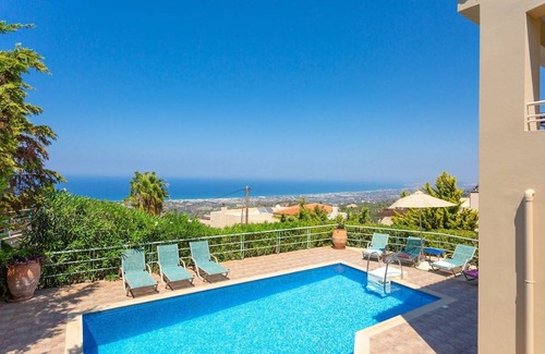 Roussospiti Villa | Villa Ilia: Large Private Pool, Sea Views, A/C, WiFi