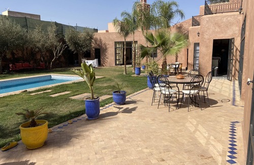 El Aggada Villa | VILLA Luxe 3 Suites, Heated pool, Bar, Billiards, Hammam, Jacuzzi Atlas view.