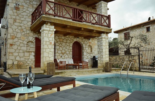 Akrotiri Villa | Villa Nephele of Jootiq Villas. Combine traditional stone built concept with supreme comfort!
