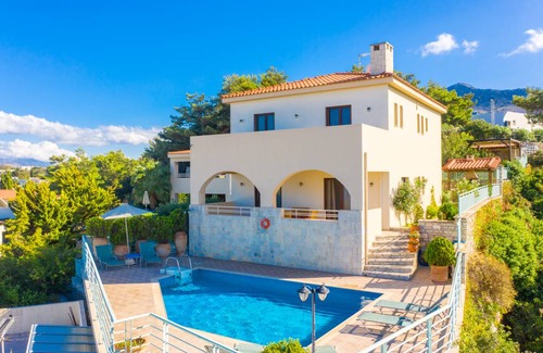 Roussospiti Villa | Villa Selini: Private Pool, Sea Views, A/C, WiFi, Eco-Friendly