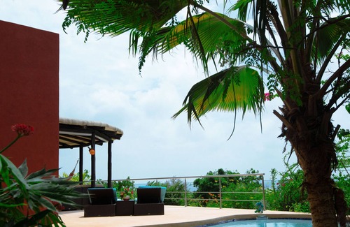 Kralendijk Villa | Villa Vista Blue - Ocean View, Splash Pool, Local Garden, Gated Community