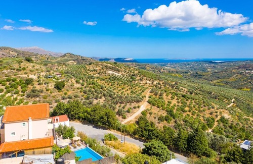 Vlachiana Villa | Villa Zeus: Large Private Pool, Sea Views, A/C, WiFi
