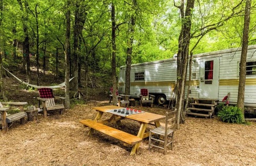 Glen Rose House | Vintage Spartan RV. River Access.