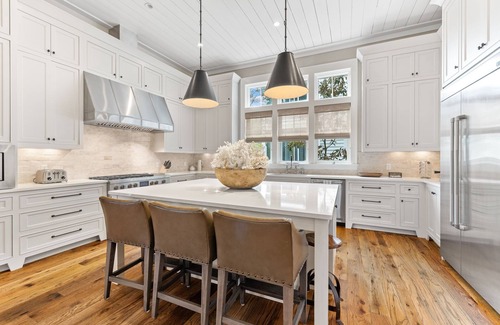 Watercolor House | Water Views, Golf Cart, Private Pool | Park District Watercolor Home Sleeps 16