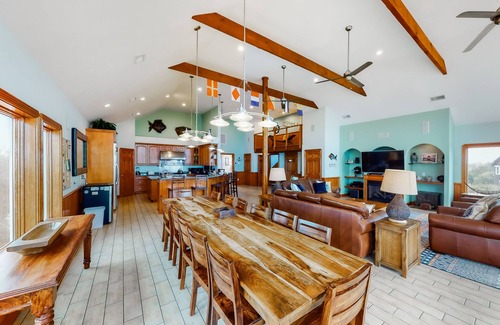 Sunset Village House | Waterfront home with ocean views, private pool, hot tub, & Tesla/EV charger