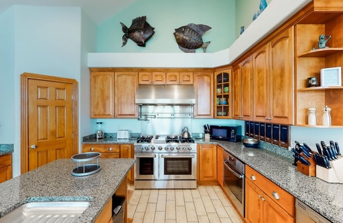 Sunset Village House | Waterfront home with ocean views, private pool, hot tub, & Tesla/EV charger