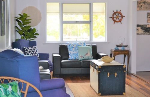 Tin Can Bay House | Watoomba House Seaviews overlooking park, sleeps 8, air con, room for your boat