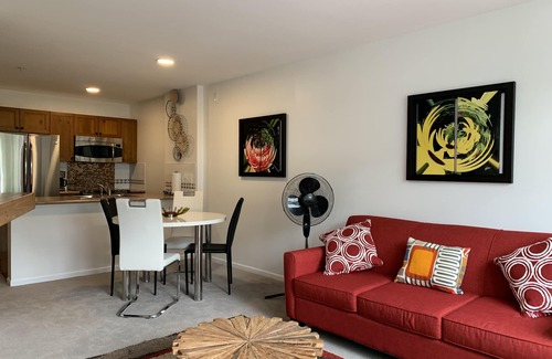 Village North Condo | Welcome to our 1BR Top floor Unit at Town Plaza