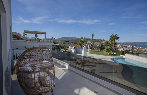 Kalyves Apartment | Xenodiki, Amphimatrion Luxe Apt, 750m to the beach, common pool & lovely view