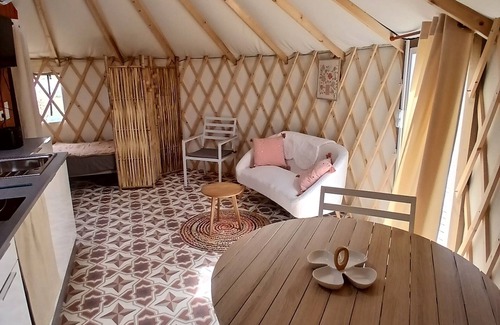 Clermont-Creans RV Rental | Yurt-Terracotta -Comfort-Ensuite with Bath-No view