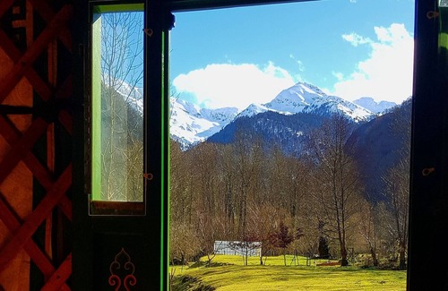Gazost Cabin | Yurt / Yourte, quiet, nature, isolated, river, in the Hautes Pyrenees