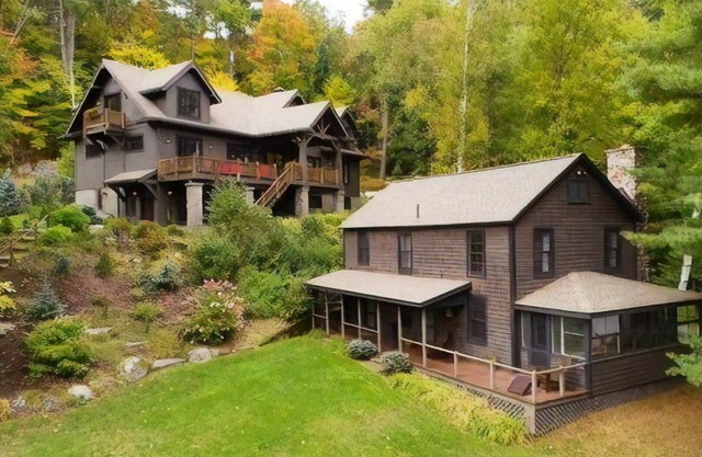 ADK Lakeside Lodge and Lakeside Cottage with 510' of waterfront, beach & island!