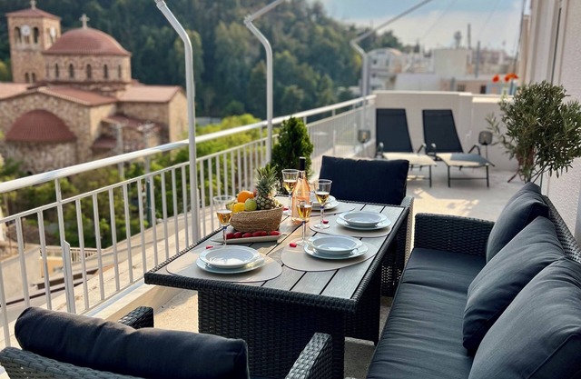 AK Athens Fine Stay-Stylish Penthouse, Big Terrace & View-Opposite Metro Station