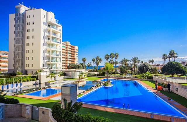 An apartment with two bedrooms with in residencia with swimming pool in La Mata