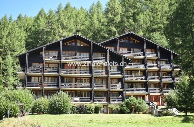 Appartment in a building in Zinal - 1 bedroom with 2 beds - 1 bedroom with 2 bunk beds - living room
