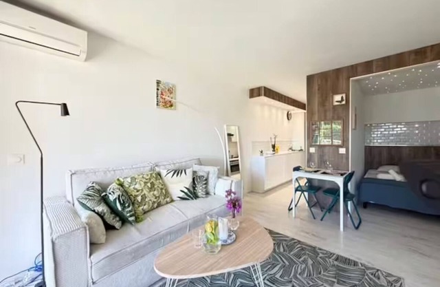 Beach Studio in Golfe-Juan with Sea View, Parking near Cannes, Antibes, ports
