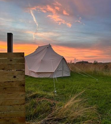 Big tent with real beds and ocean view