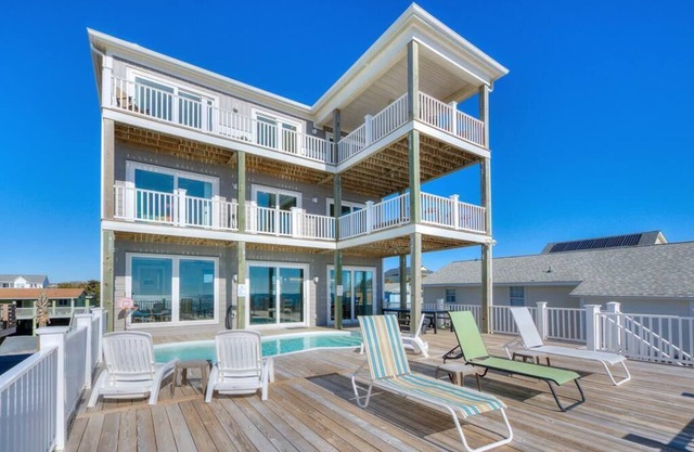 Brand New,Luxury-7 BR/6.5 BA,Oceanfront Home-Elevated POOL & Elevator-Sleeps 24