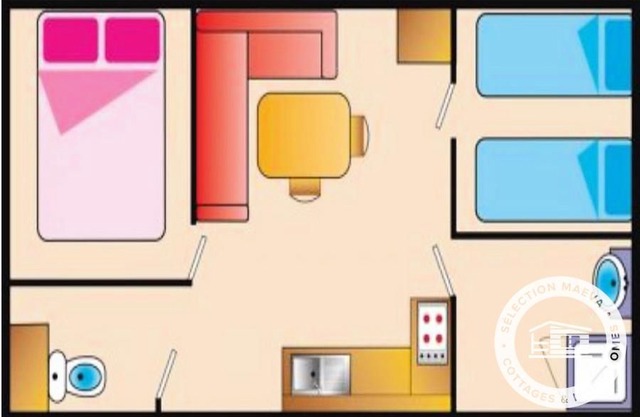 Camping Les Amandiers **** - Maeva Camping - Mobile Home 3 Rooms 4 People