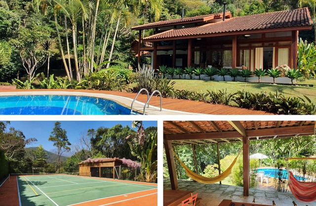 Casakor, beautiful villa in Itaipava, 4 bedrooms, pool, tennis court,