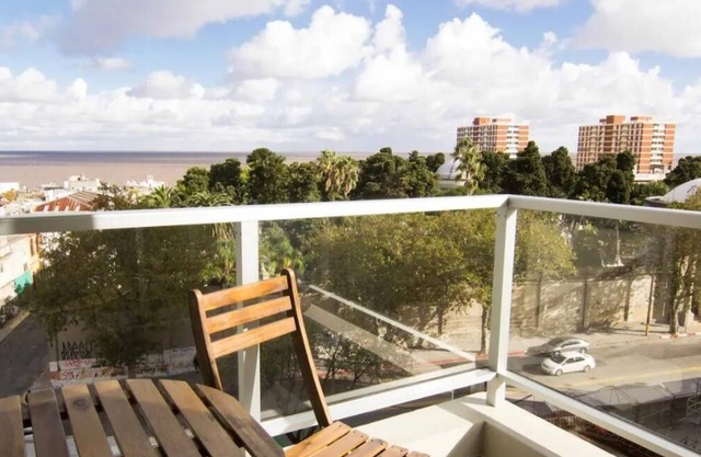 Central, light apartment with a great view MVD, up to 6 guests; inside garage