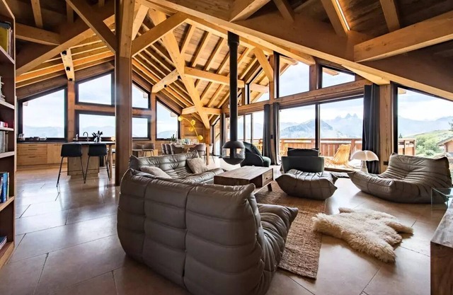 Chalet auf den Pisten mit Sauna und Aiguilles d'Arves Blick