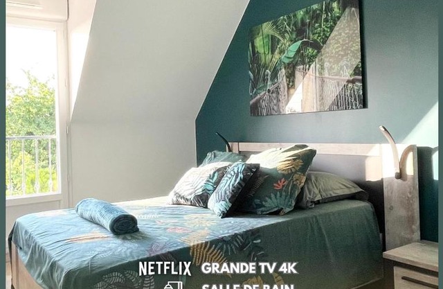 Chambre Evasion - SDB WC Privatif - Entrée autonome - Grande TV NETFLIX