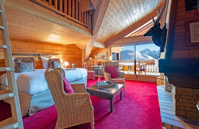 Chambre prestige, balcon & cheminée – Alpe d’Huez