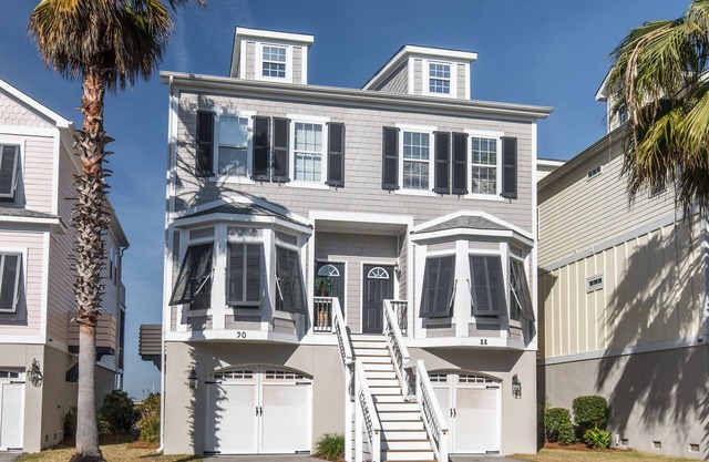 Charming 3BR Folly Beach Townhome: Water Views, Pool Access & Steps to Fun