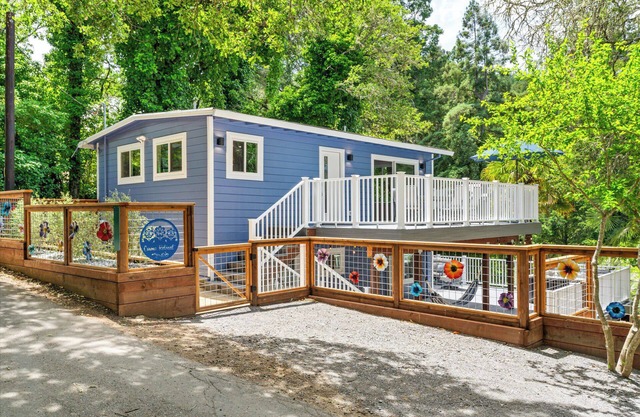 Cosmo Retreat~Chic, FUN Escape in the Redwoods w/BocceBall/HotTub/Pup/WiFi/AC