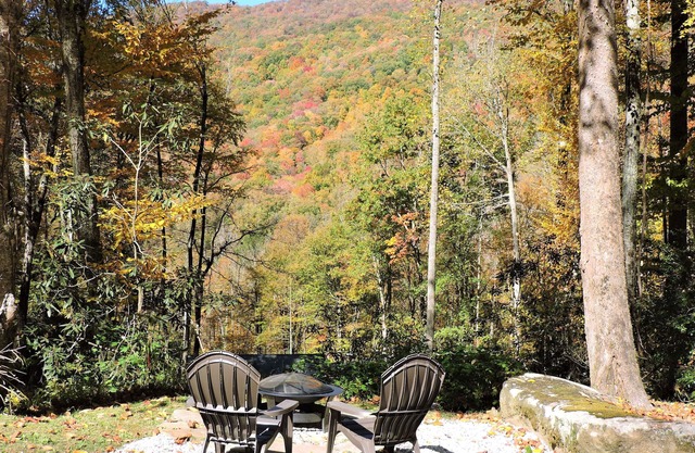 Cozy cabin w/babbling creek, mountain view & fast Wi-fi, available Oct 13-16
