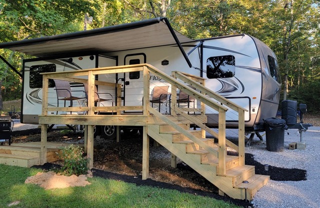 Cozy RV on the river.