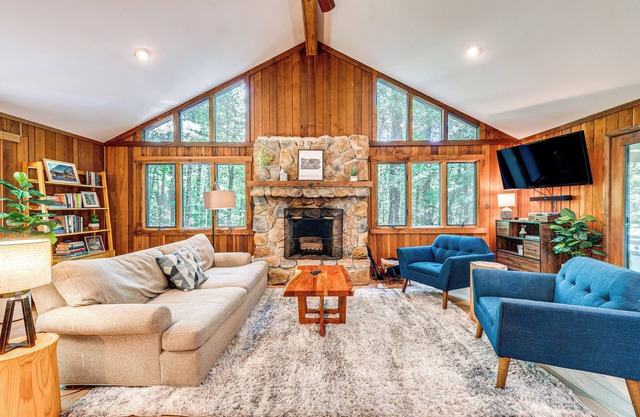 Creek Access & Deck: Family Pocono Pines Cottage