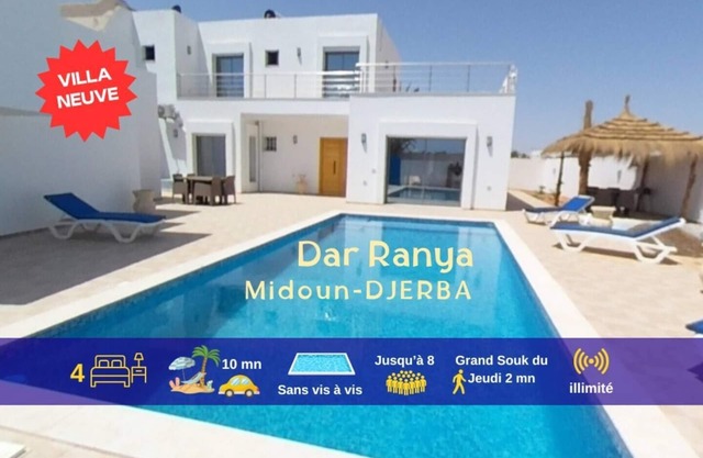 Dar Ranya - Midoun Djerba - 8 pers - piscine & mer