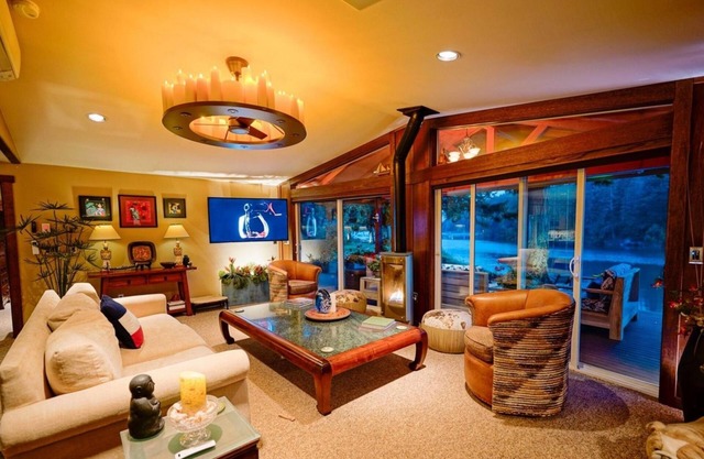 Deer Harbor Orcas WA Waterfront estate, dock, 3 bldg, spa, greenhouses.Tiki room