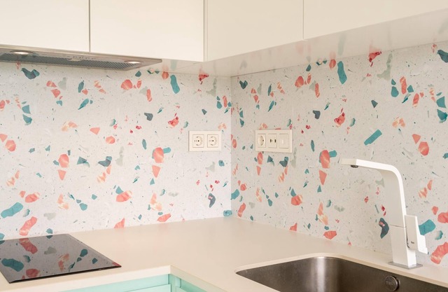 Design flat for 2 people with communal swimming pool and gym.