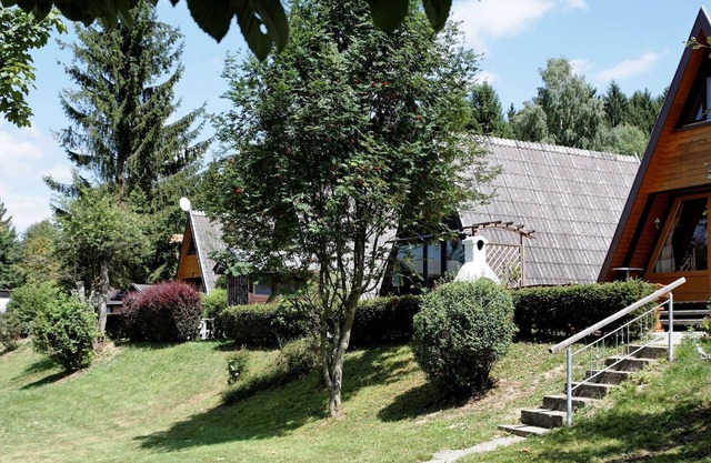 Detached chalet with terrace near a swimming lake