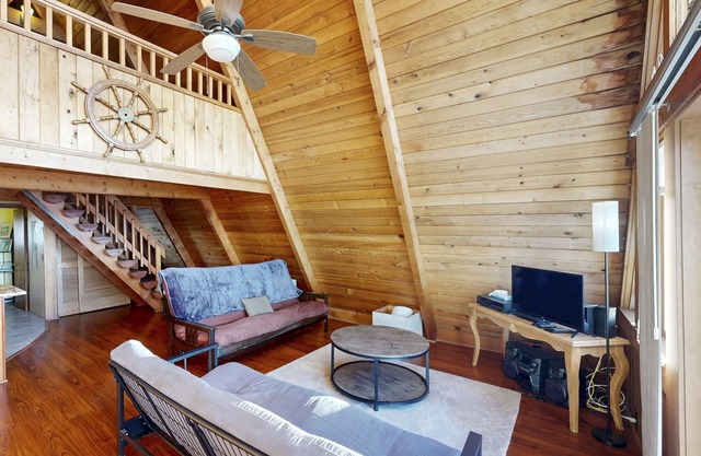 Dog-friendly A-frame cottage—oceanfront with ocean views & two blocks from beach